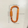 Detailliertes Maßdiagramm eines orangefarbenen 8 cm D-Ring Verriegelungskarabiners - Orange