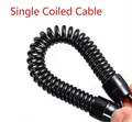 Black coiled retractable fishing safety lanyard for Lure tools and rod protection - Individual Spring (32)
