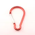 Durable red aluminum alloy bulb-shaped carabiner hook for outdoor camping and gear - Red