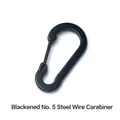 Detailansicht eines schwarz eloxierten No. 5 Aluminium-Karabiners in Kürbisform für Outdoor - Nr. 5 Kürbisform (Geschwärzter Drahtschnapper Karabiner) / Schwarz