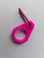 Vista dettagliata di un portabottiglie in silicone rosa con gancio a moschettone in metallo - Set (Con Moschettone) / Rosso rosa