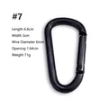 Durable #7 black D-ring aluminum alloy carabiner with 6.6cm length for outdoor gear - Size 7 (#7) / Black