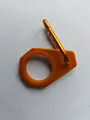 Dettaglio di un porta borraccia portatile in silicone arancione con moschettone - Set (Con Moschettone) / Oro