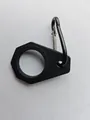 Dettaglio della fibbia per bottiglia d'acqua in silicone nero con moschettone in metallo - Set (Con Moschettone) / Nero
