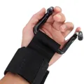 Heavy duty black steel weightlifting hooks with adjustable nylon wrist straps for grip support. - Non-Padded Iron Hook / Black