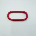 Rode ovale metalen karabijnhaak met veremsluiting voor DIY-sleutelhangers en accessoires - Runway Type (Maat 5) / Rood (Nr. 5)