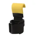 Weightlifting hook with yellow non-slip coating and black adjustable wrist strap - Padded Yellow Power Hook / Yellow