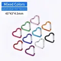 Moschettoni in alluminio a forma di cuore multicolore 45x43x4,5 mm per zaini e portachiavi - Forma di Cuore / 45x43x4.5mm / Multicolore
