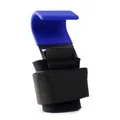 Professional heavy duty blue weightlifting hook with adjustable black wrist support strap - Padded Blue Power Hook / Sapphire Blue