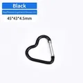 Moschettone nero a forma di cuore 45x43x4,5mm per zaini da esterno e portachiavi - Forma di Cuore / 45x43x4.5mm / Nero