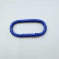 Blauwe gelakte karabijnhaak in de vorm van een baan met veerhaak voor DIY-sleutelhangers - Runway Type (Maat 5) / Royal Blue (No. 5)