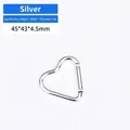 Moschettone a forma di cuore argento, gancio multifunzionale 45x43x4,5mm per lo zaino - Forma di Cuore / 45x43x4.5mm / Argento