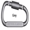 8CM D-shaped locking carabiner in grey aluminum alloy for backpacks - Silver Gray