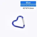 Moschettone in alluminio verniciato a forma di cuore blu per escursioni e portachiavi - Forma di Cuore / 45x43x4.5mm / Blu