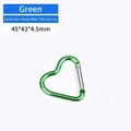 Moschettone in alluminio verde a forma di cuore per escursioni e attività all'aperto - Forma di Cuore / 45x43x4.5mm / Verde