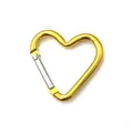 Golden heart-shaped aluminum carabiner clip for DIY backpack accessories and bags - Yellow