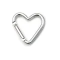 Silver heart-shaped aluminum carabiner clip for DIY accessories and children's bag hooks - White