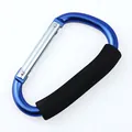 Moschettone professionale in alluminio blu a forma di D con impugnatura in schiuma - Blu