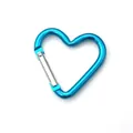 Durable heart-shaped cyan carabiner clip for DIY accessories and fashion bag attachment - Sky Blue