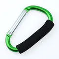 Grüner D-Form Aluminium Karabiner mit weichem schwarzem Schaumstoffgriff - Grün