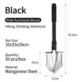 Pala da campeggio pieghevole multifunzionale in acciaio al manganese con manico nero - Stile 612 (43.5cm) / Nero