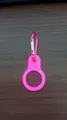 Leuchtend pinkfarbener Silikon-Flaschenhalter mit passendem Metall-Karabinerhaken - Ring Mit Karabiner / Fuchsia