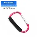 Mosquetón de aluminio en forma de D rojo rosa con mango de esponja, 132 mm. - Forma de D / 132x70x8.5mm / Rosa rojo