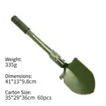Vanga militare pieghevole portatile verde militare durevole per campeggio e sopravvivenza - Taglia Piccola con Bussola / Con Borsa di Stoccaggio / Verde militare