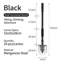 Vanga pieghevole multifunzionale nera in acciaio al manganese per campeggio esterno - Stile 605 (74.5cm) / Nero