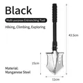 Pala pieghevole multifunzionale in acciaio al manganese per campeggio e trekking - Vanga di Sopravvivenza in Acciaio Inox 43.5cm / Nero
