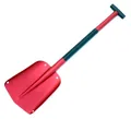 Pala da neve telescopica rossa in alluminio con impugnatura a T per auto e outdoor - Rosso