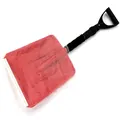 Pala da neve pieghevole multifunzionale rossa da esterno con impugnatura a D nera - Vanga a Testa Quadrata con Manico in Plastica / Rosso