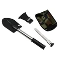 Kit pala pieghevole multifunzionale con ascia sega e custodia mimetica per campeggio - Vanga Multifunzionale 4-in-1 / Nero