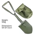 Pala pieghevole militare con borsa da trasporto per campeggio e attività all'aperto - Stile Ispessito Grande / Verde militare