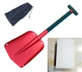Pala da neve telescopica in alluminio rosso con borsa di trasporto e scatola - With Cloth Bag and White Box / Rosso