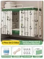 Cortina de panda para literas y trenes, privacidad con clips incluidos - Paquete de 2 Piezas (Incluye Cuerda + Clips) / Estilo Panda - 2 Piezas