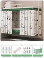 Cortina opaca con diseño de panda para literas, incluye ganchos y cuerda de instalación. - Paquete de 2 Piezas (Incluye Ganchos + Cuerda + Clips) / Con Ganchos Estilo Panda - 2 Piezas