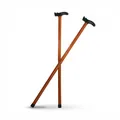 Durable wooden walking sticks with ergonomic black handles and anti-slip rubber tips - Thickened Dragon Head Wood Style