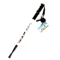 Lightweight 3-section telescopic 6061 aluminum trekking pole with a straight handle - Lacquered Straight Handle White