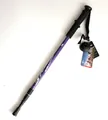 Detail view of 6061 lightweight 3-section retractable purple trekking pole with straight handle - Lacquered Straight Handle Purple