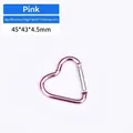 Moschettone rosa a forma di cuore in alluminio per portachiavi misura 45x43x4,5mm - Forma di Cuore / 45x43x4.5mm / Rosa