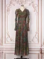 MT494 elegant floral maxi dress with shimmering hot diamond rhinestones for party banquet - S / Dresses / Rainbow