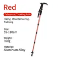 Roter T-Griff Aluminium Teleskop-Wanderstock für Trekking und Wandern 55-110cm - 51-110cm / Rot