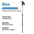 Bastone da trekking telescopico blu in lega di alluminio leggero e resistente per outdoor - Stile a Blocco Esterno a 3 Sezioni (Blu) / Blu