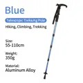 Blauer Aluminium-Trekkingstock mit T-Griff, verstellbare Länge 55-110cm zum Wandern - 51-110cm / Blau