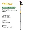 Bastone da trekking telescopico in lega di alluminio giallo a 3 sezioni per escursioni - Stile a Blocco Esterno a 3 Sezioni (Giallo) / Giallo