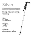 Silberner T-Griff Teleskop-Trekkingschläger aus Aluminiumlegierung, 55-110cm - 51-110cm / Silber