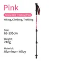 Bâton de randonnée télescopique rose en alliage d'aluminium, 63-135 cm, léger 240g - 65-135cm / Verrou Externe Rose 7075