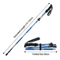 Bastón de trekking azul plegable de aluminio, 115-135cm, modo compacto de 36cm. - Azul