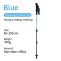 Bâton de marche télescopique léger bleu pour la randonnée et l'alpinisme professionnels - 65-135cm / Verrou Externe Bleu 7075